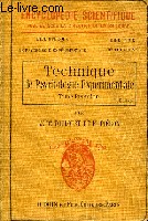 Technique de Psychologie Exprimentale de Toulouse, Vaschide et Piron. TOME Ier.