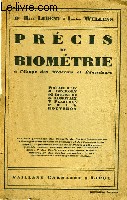 Prcis de Biomtrie,  l'usage des Mdecins et Educateurs.