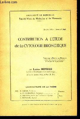 Contribution  l'tude de la Cytologie Bronchique.