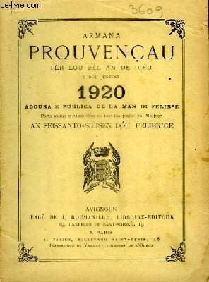 Armana Prouvenau, pr lou bl an de Diu, e dou bissest 1920