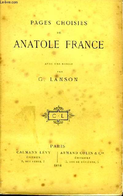 Pages choisies de Anatole France.