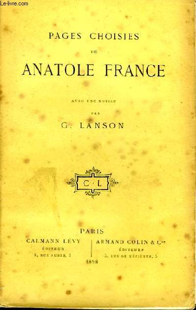 Pages choisies de Anatole France.