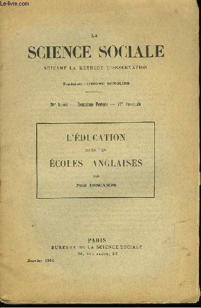 La Science Sociale, suivant la mthode d'observation. 26me anne, 77me fascicule.