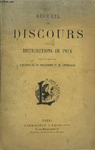 Recueil de Discours, pour Distributions de Prix.