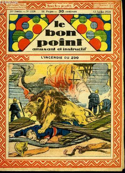 Le bon point, amusant et instructif. 23me anne, n1128 : L'incendie du zoo.