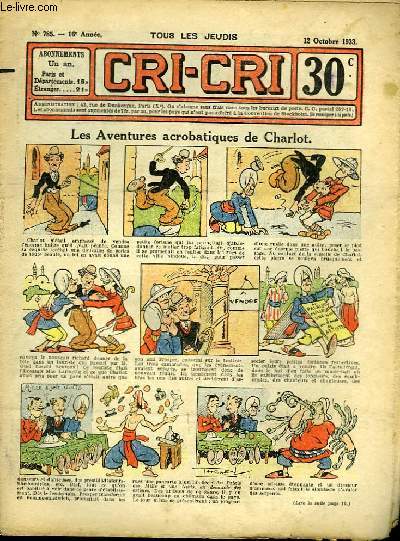 Cri-Cri n785, 16me anne : Les Aventures acrobatiques de Charlot.