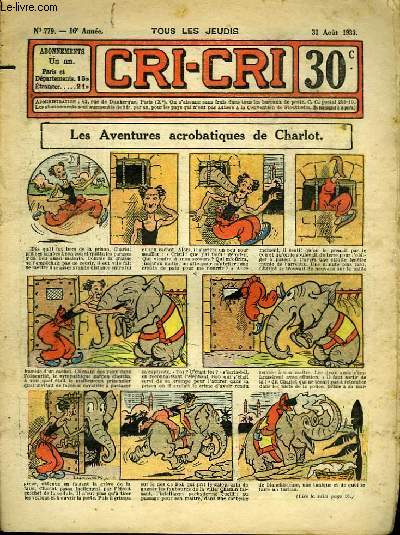 Cri-Cri n779, 16me anne : Les Aventures acrobatiques de Charlot.