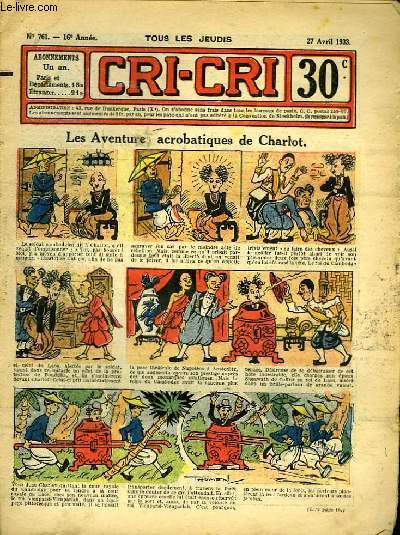 Cri-Cri n761, 16me anne : Les Aventures acrobatiques de Charlot.