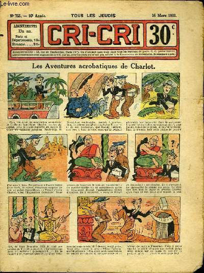Cri-Cri n755, 16me anne : Les Aventures acrobatiques de Charlot.