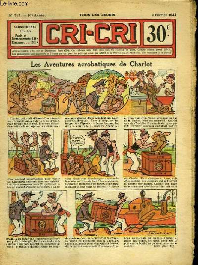 Cri-Cri n749, 16me anne : Les Aventures acrobatiques de Charlot.