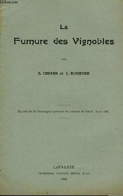 La Fumure des Vignobles.