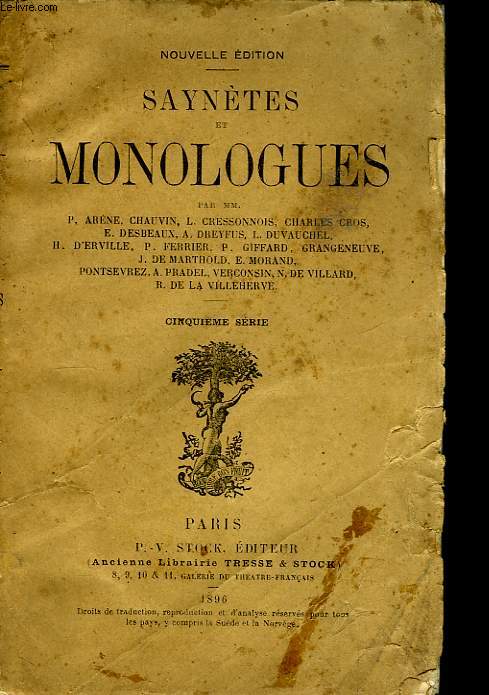 Sayntes et Monologues. 5me srie.