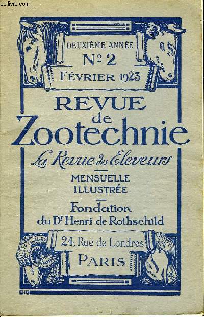 Revue de Zootechnie n2, 2me anne .