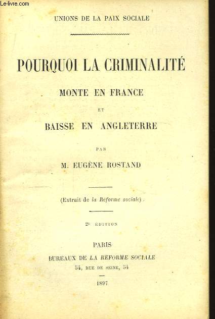 Pourquoi la Criminali monte en France et baisse en Angleterre.