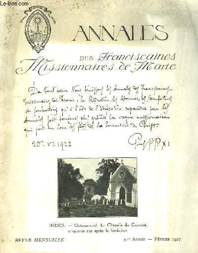 Annales des Franciscaines Missionnaires de Marie. 41me anne.