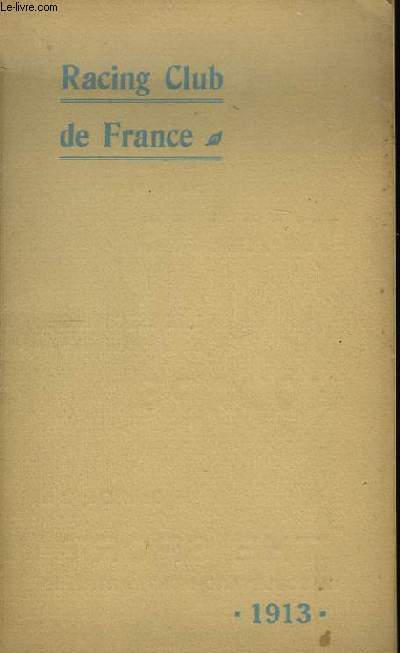 Racing Club de France. Annuaire 1913