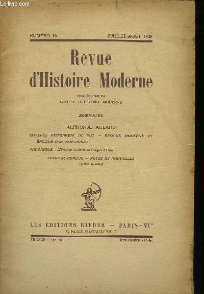 Revue d'Histoire Moderne. N16