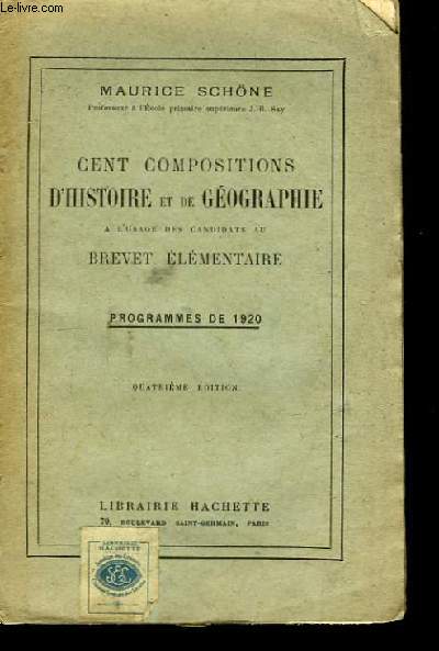 Cent compositions d'Histoire et de Gographie.