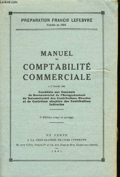 Manuel de Comptabilit Commerciale.