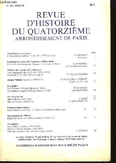 Revue d'Histoire du 14me Arrondissement de Paris. N25