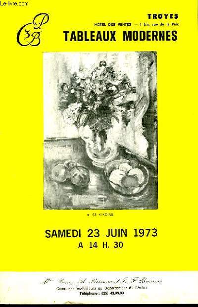 Catalogue de Ventes aux Enchres de Tableaux Modernes.