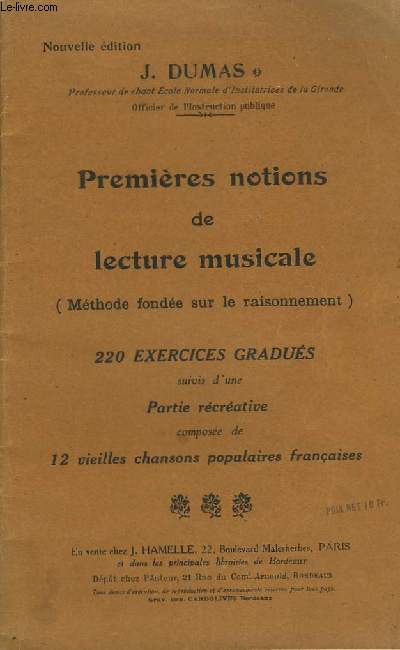 Premires notions de lecture musicale.