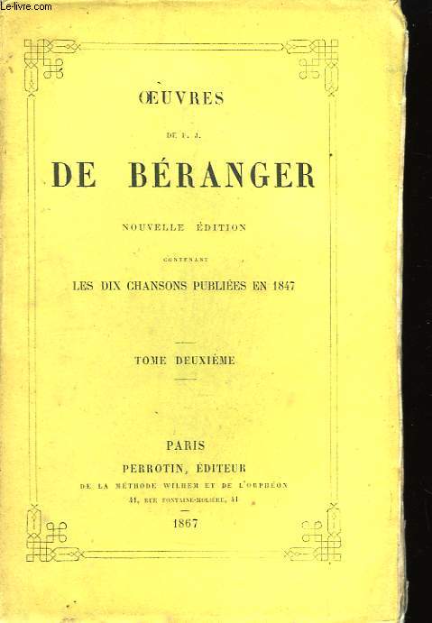 Oeuvres de Branger. TOME II