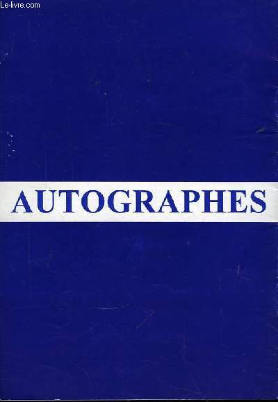 Catalogue d'Autographes.