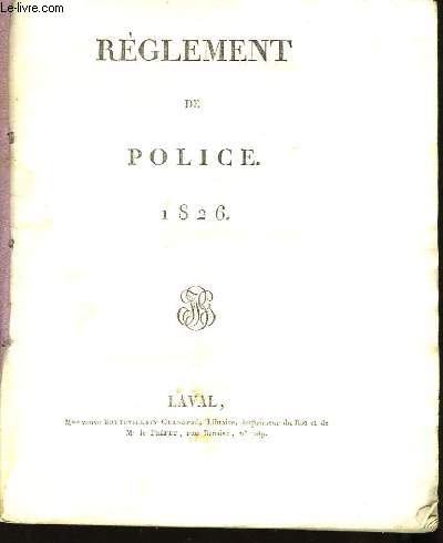 Rglement de Police 1826.
