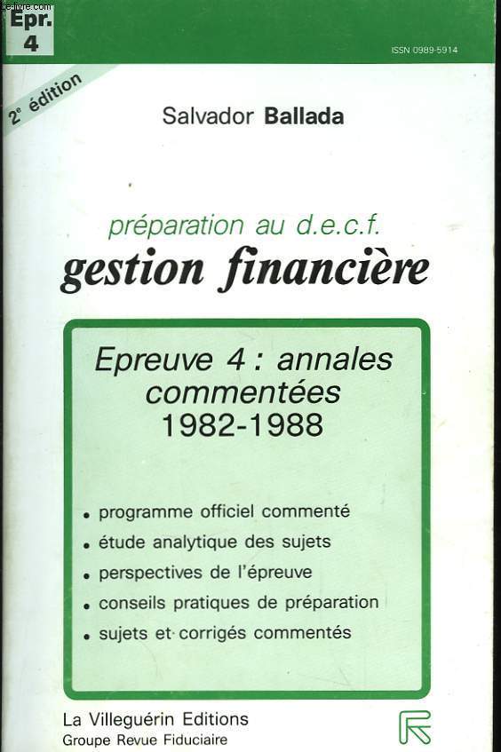 Prparation au D.E.C.F Gestion financire.