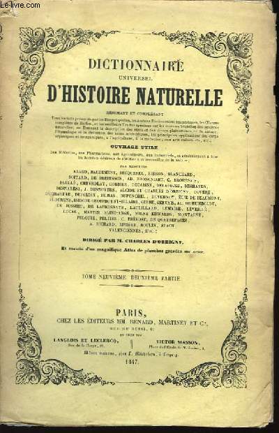 Dictionnaire Universel d'Histoire Naturelle. TOME IX, 2me partie : PA - PH