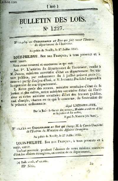Bulletin des Lois, du n1227 au n1268