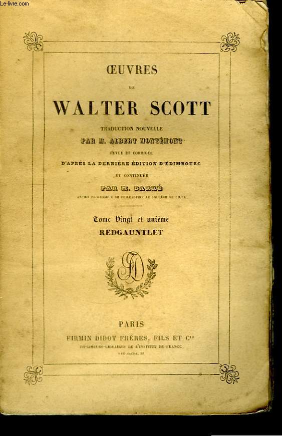 Oeuvres de Walter Scott. TOME XXI : Redgauntlet