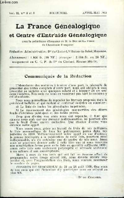 La France Gnalogique. N2 et 3, vol. II : Gauquelin