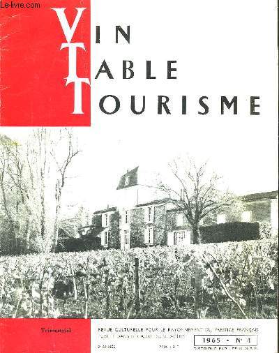 Vin Table Tourisme. N4, 8me anne.