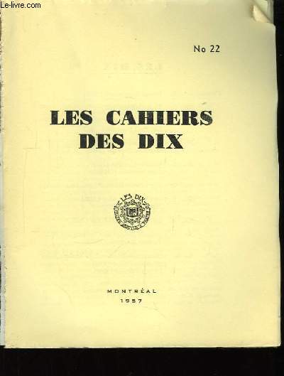 Les Cahiers des Dix n22.