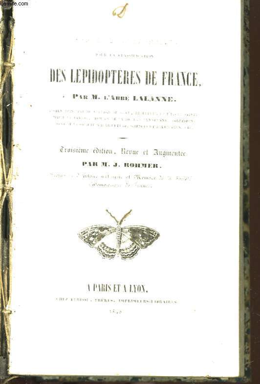 Manuel entomologique pour la classification des lpidoptres de France.