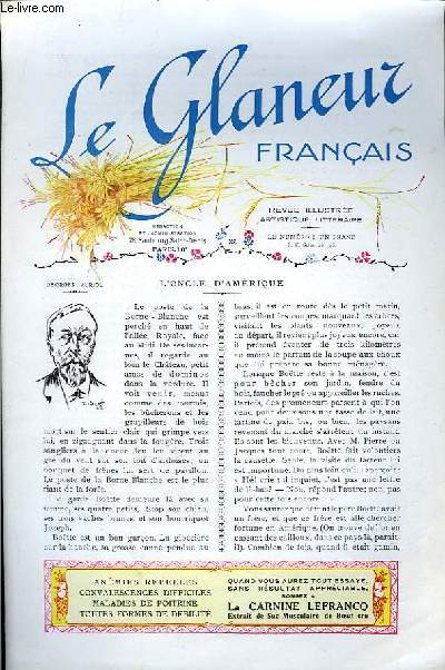 Le Glaneur Franais. L'Oncle d'Amrique, par Georges Auriol.