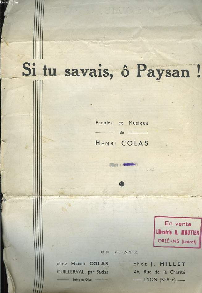 Si tu savais,  Paysan !