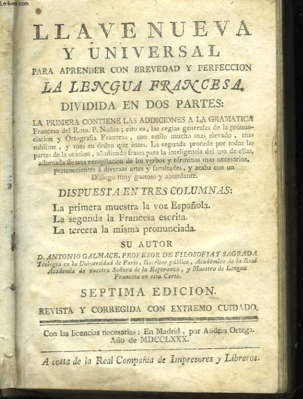 Llave nueva y universal de la Lengua Francesa.
