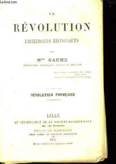 La Rvolution. Recherches Historiques. Rvolution Franaise.