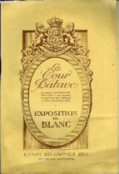 Exposition de Blanc. 1913