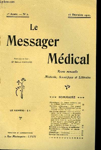 Le Messager Mdical N2, 1re anne.