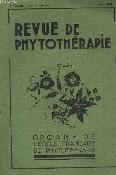 Revue de Phytothrapie, n9, 2me anne.