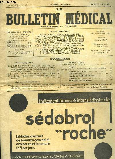 Le Bulletin Mdical n43, 52me anne.