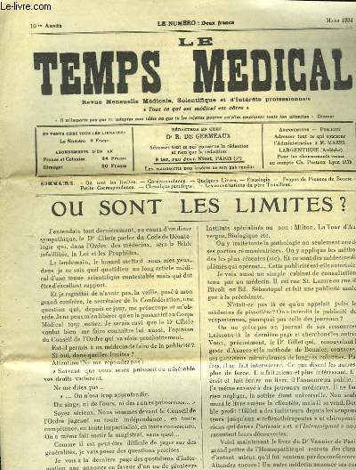 Le Temps Mdical, 10me anne : O sont les limites ?