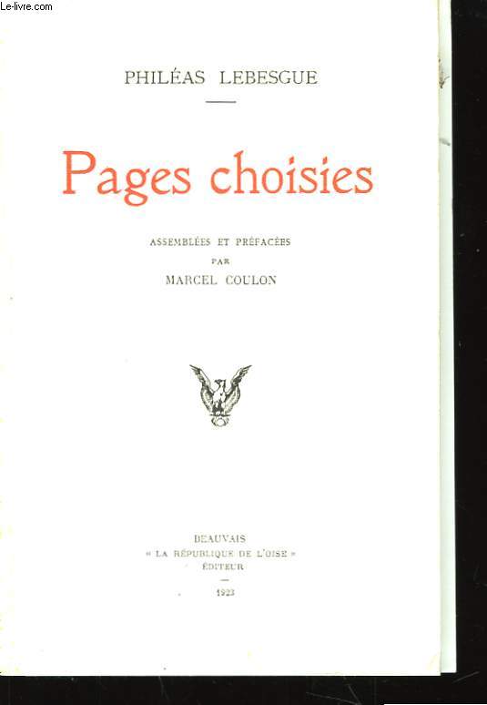 Pages Choisies de Philas Lebesgue.