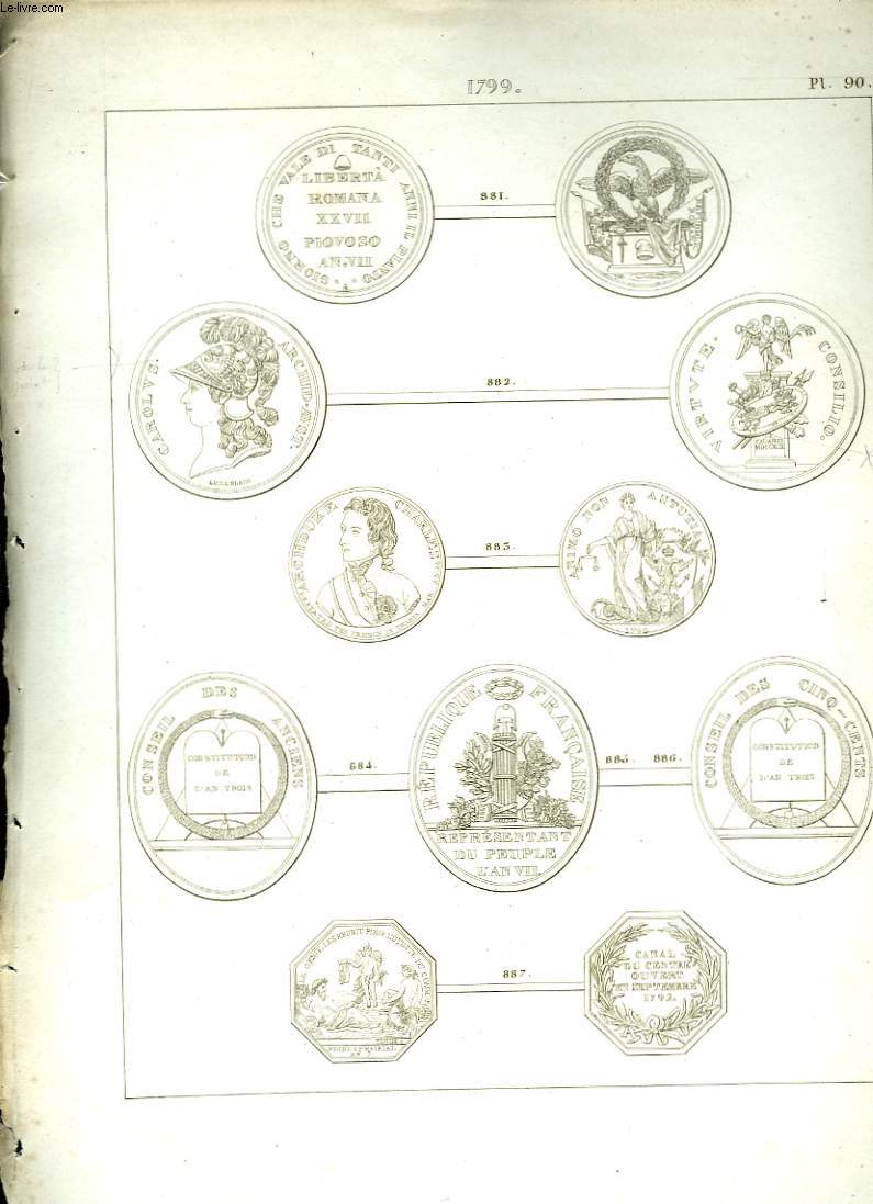 Histoire Numismatique de la Rvolution Franaise. Planche N90 : 1799