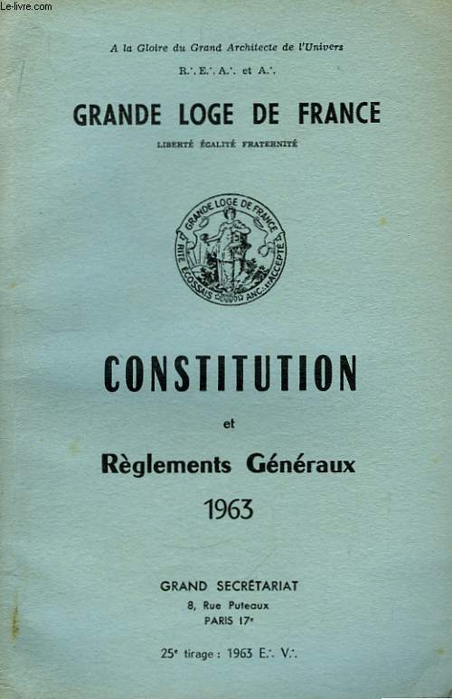 Constitution et Rglements Gnraux 1963