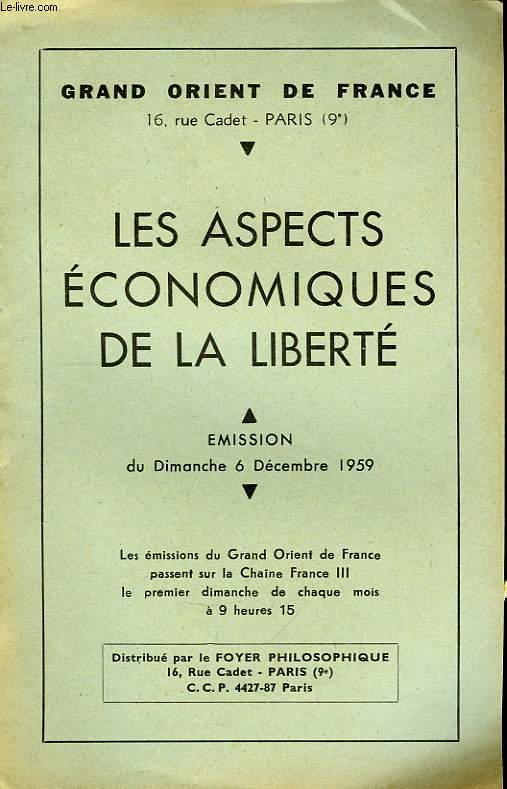 Les aspects conomiques de la libert.